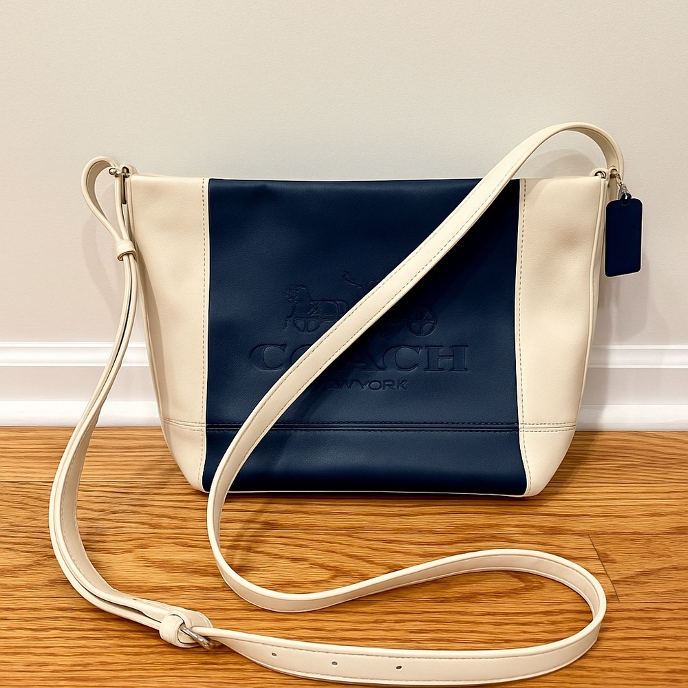 Coach Two-Tone Leather Shoulder Bag